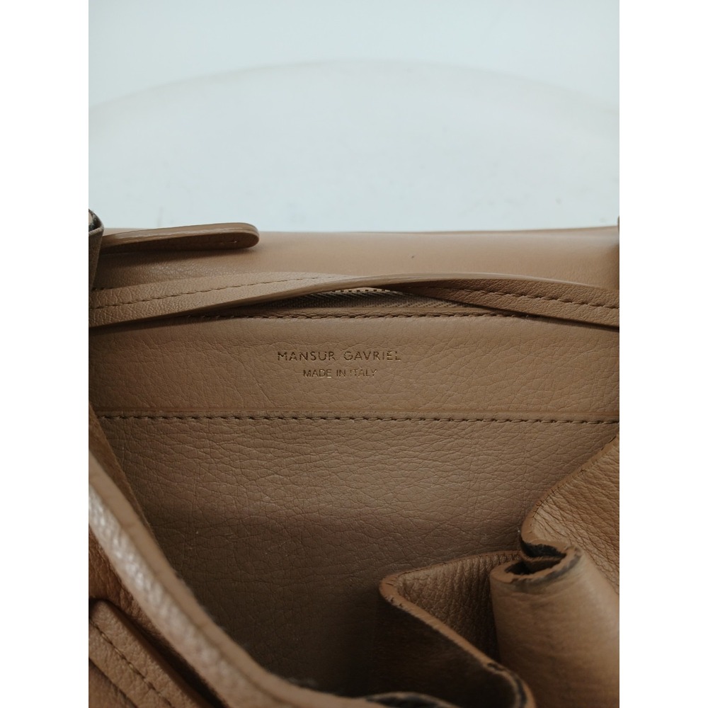 MANSUR GAVRIEL Tan Leather Buttery Soft Purse Handbag Bag Backpack A133 - Picture 9 of 10